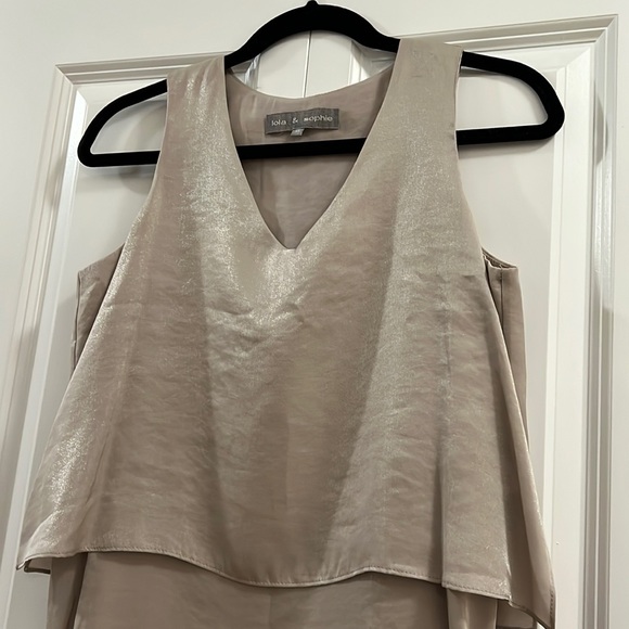 Dresses & Skirts - Lola & Sophie slip dress iridescent nude color unlined size XS